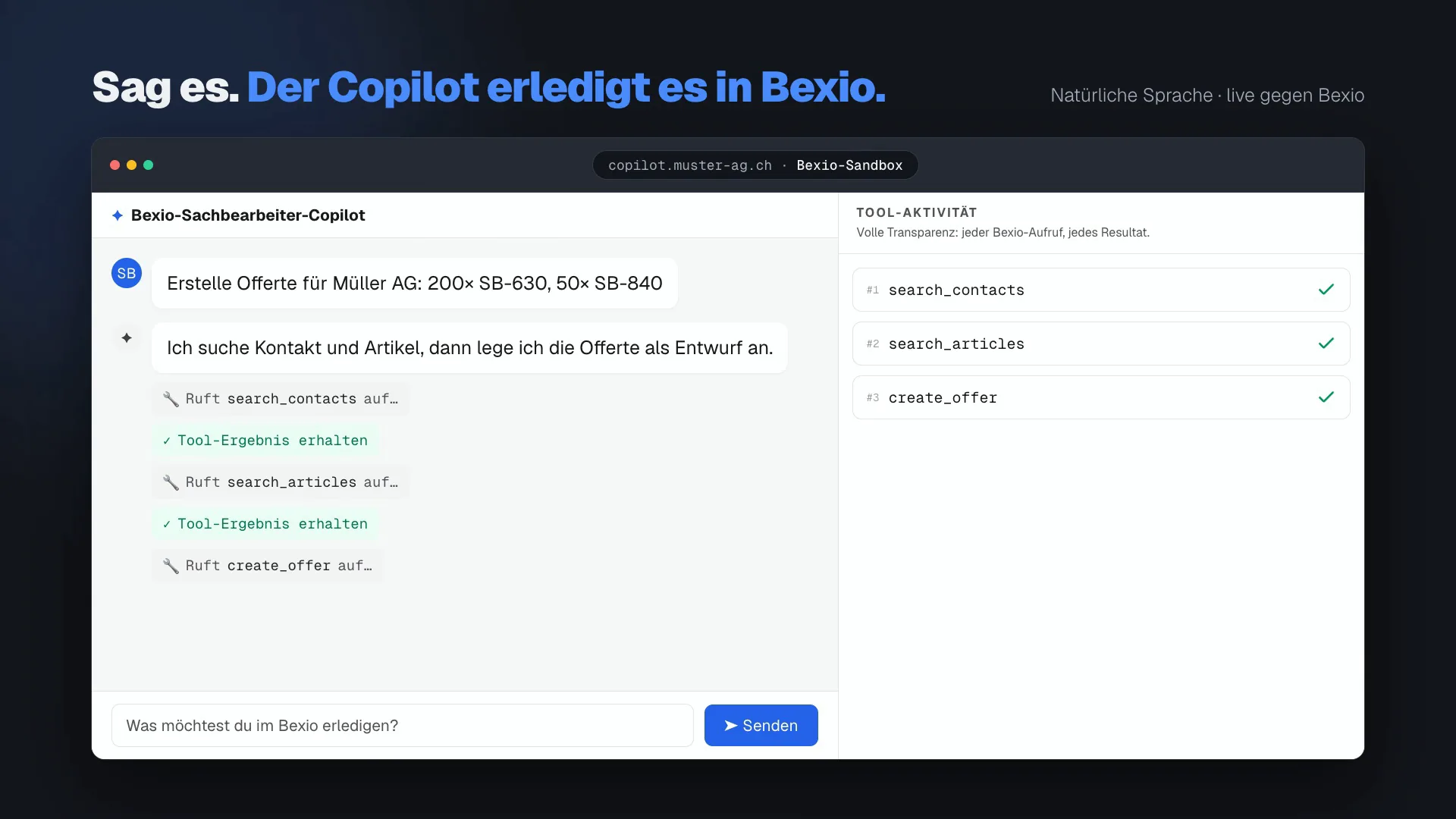 Bexio-Sachbearbeiter-Copilot
